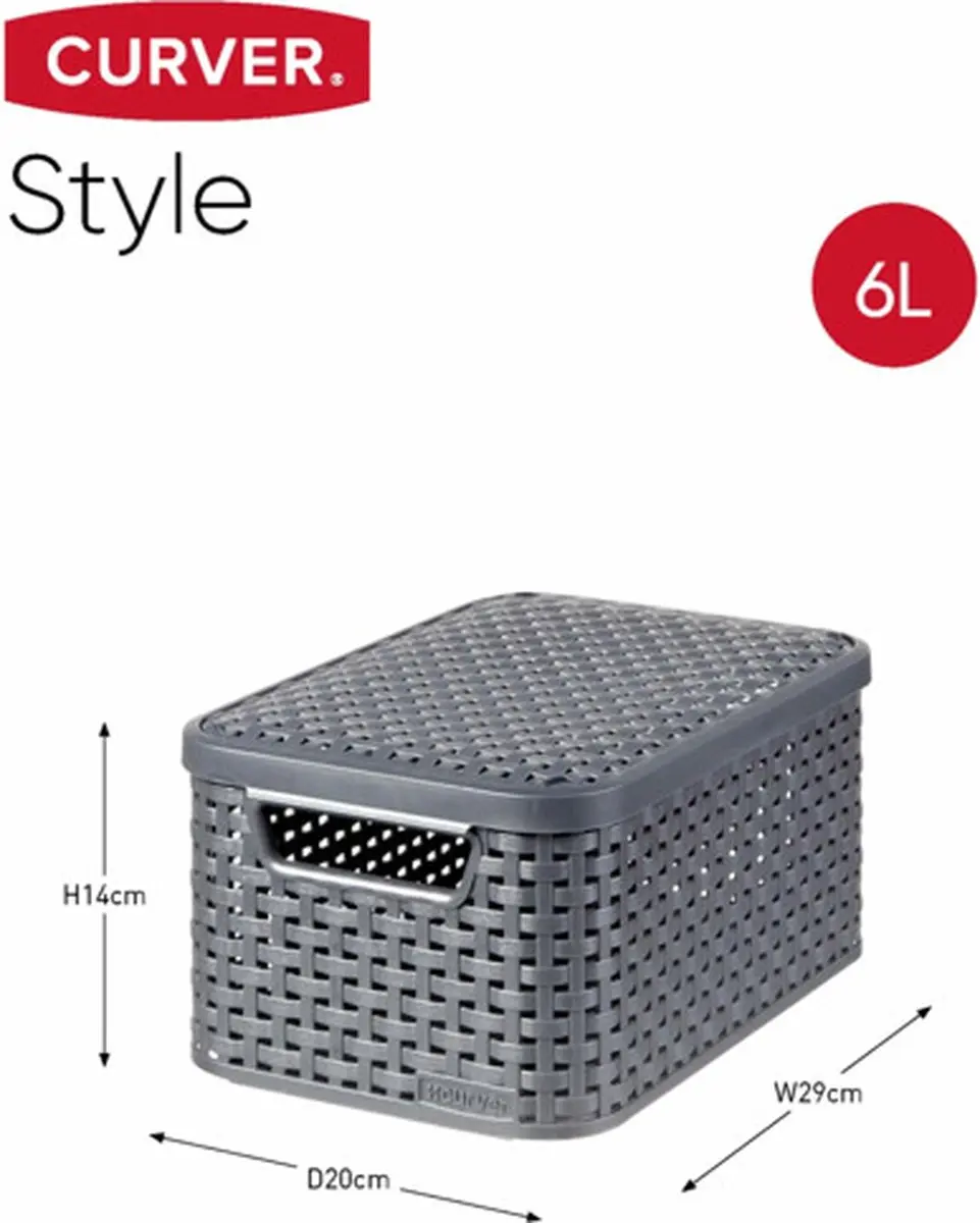 Curver Style Box Set 3 stuks Antraciet - afbeelding 3 van 6