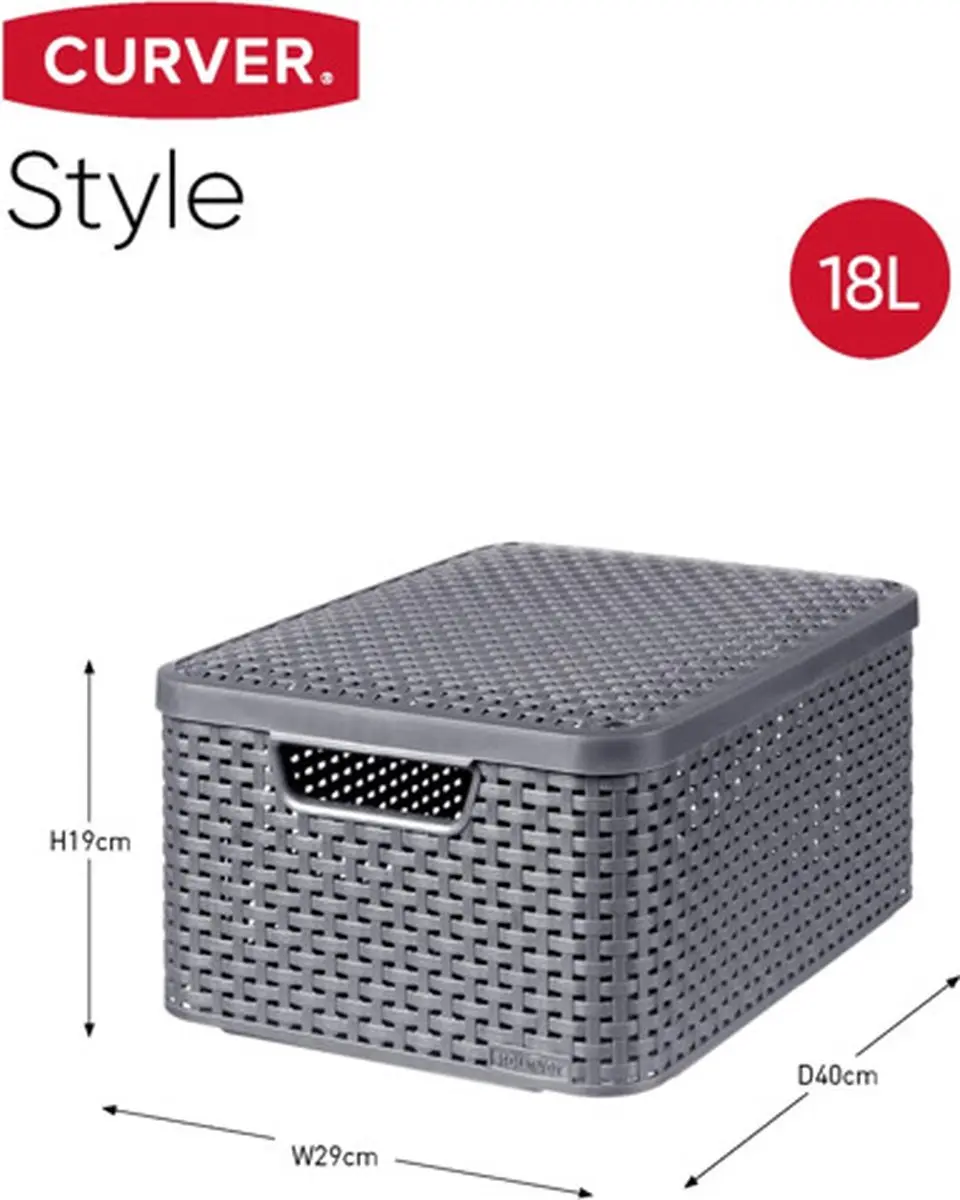 Curver Style Box Set 3 stuks Antraciet - afbeelding 4 van 6