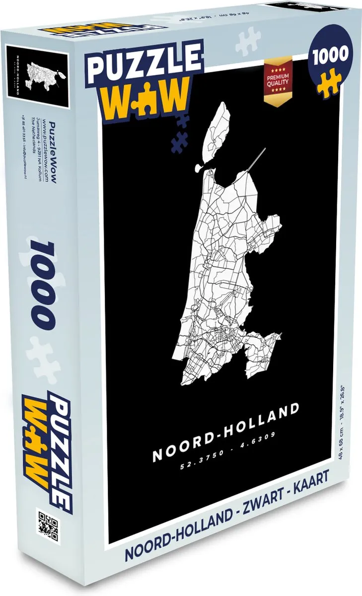 PuzzleWow Noord-Holland Legpuzzel 1000 Stuks