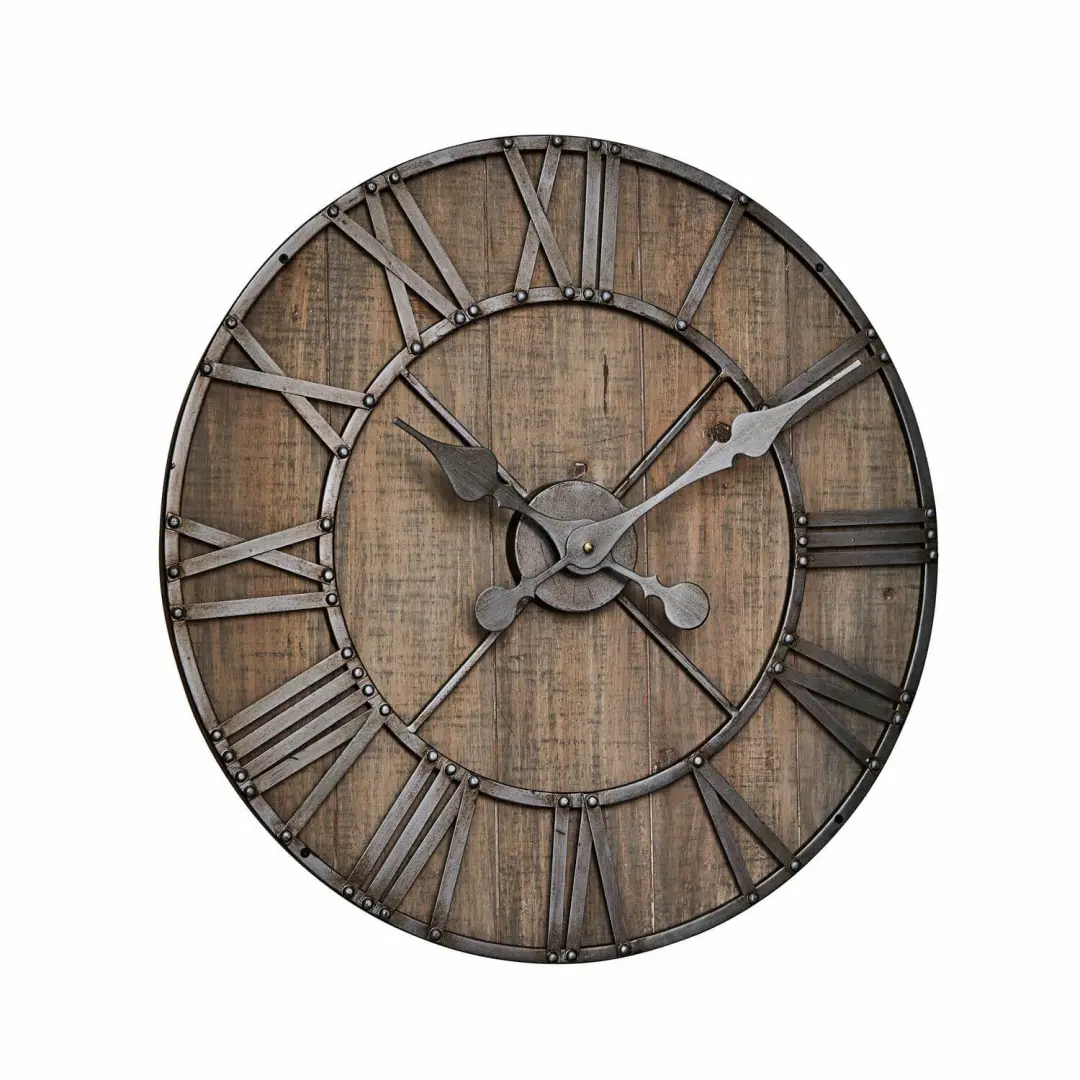 Loberon Klok Caldwell antiekbruin/grijs