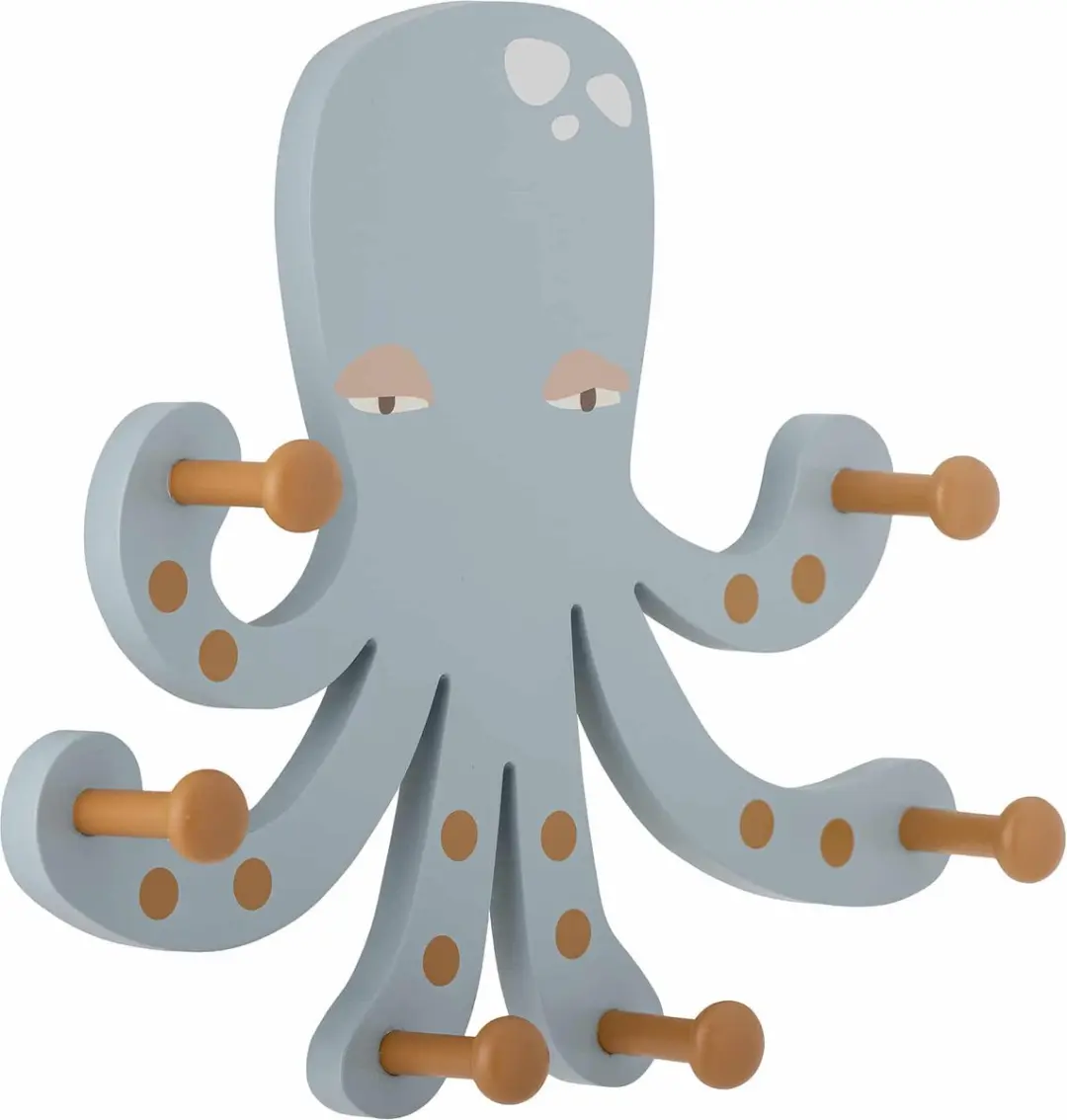 Bloomingville Kapstok Octopus Oswall 30x6x26cm Blauw Grijs