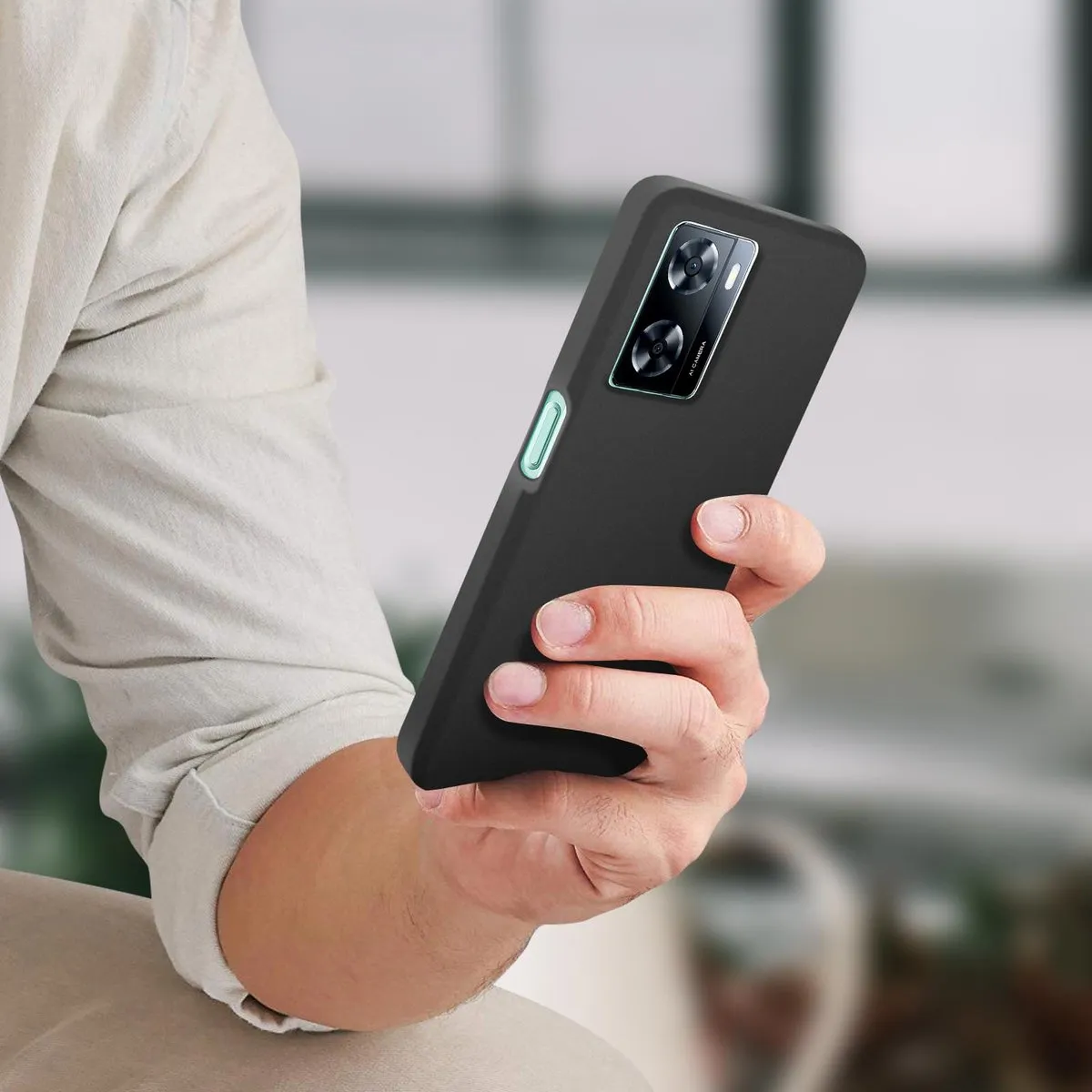 OPPO A57/A57s Silicone Hoesje - Zwart - OPA57CSILINOIR