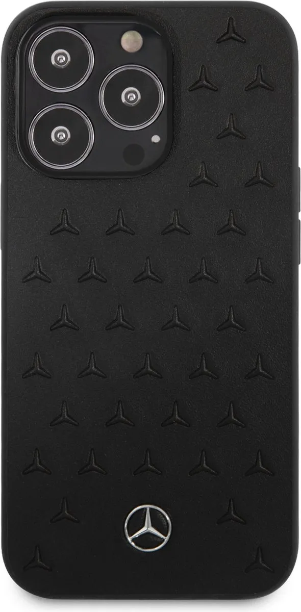 Mercedes-Benz iPhone 13 Pro Hardcover - Zwart Stars Pattern