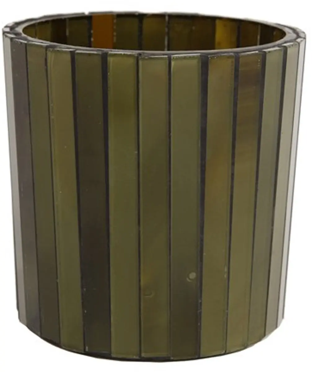Sfeerlicht verticaal glas cilinder S Ø8x8 cm d.groen