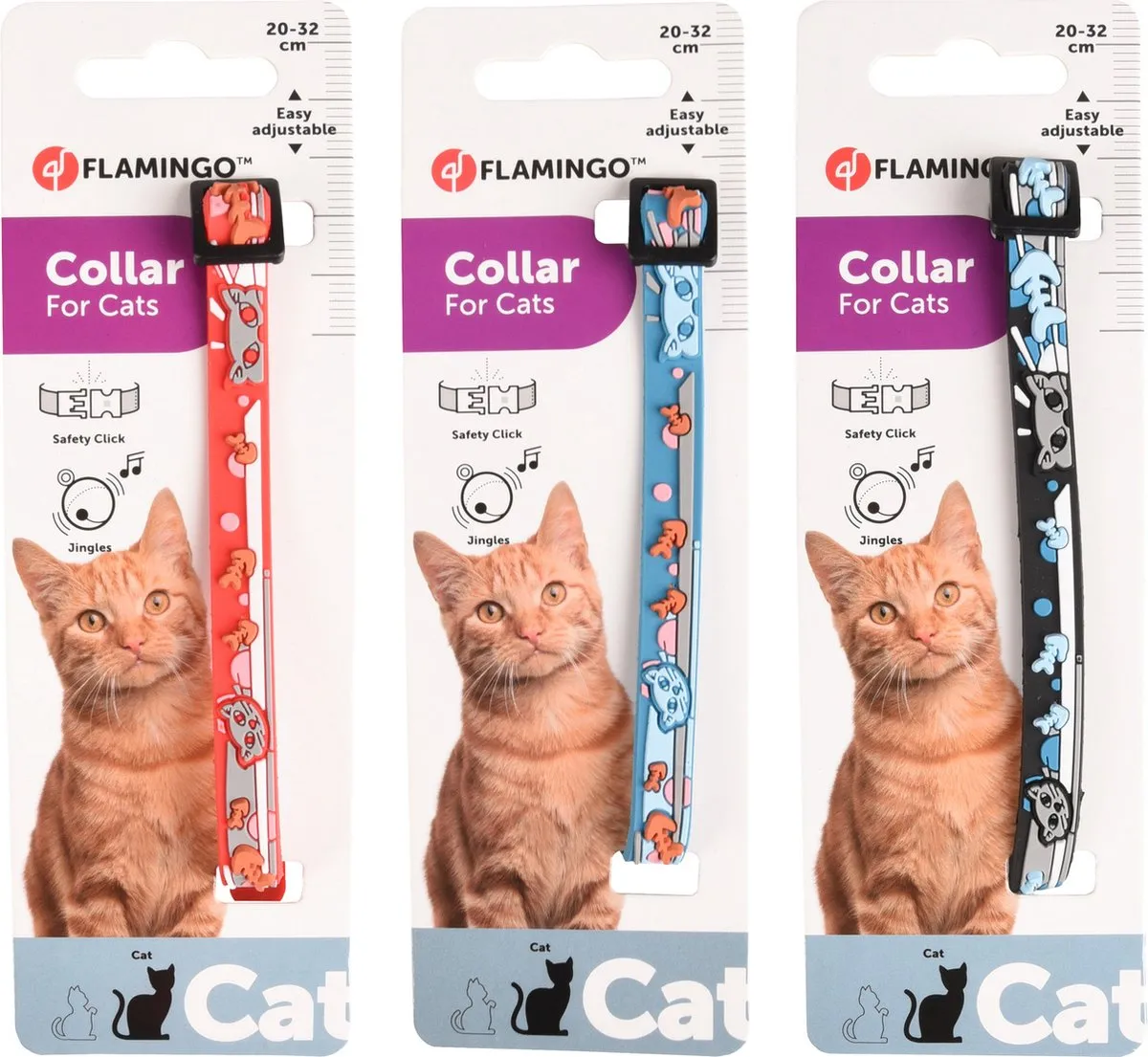 Flamingo Kattenhalsband Nanou - Assorti Multi-Color 20-32cm
