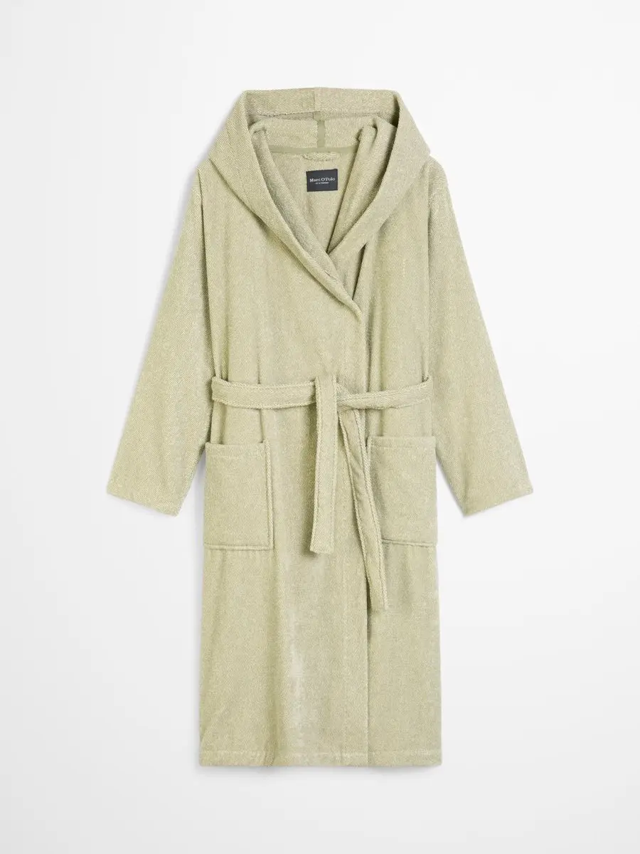 Marc O'Polo Timeless Men Melange Badjas Mosgroen - XL