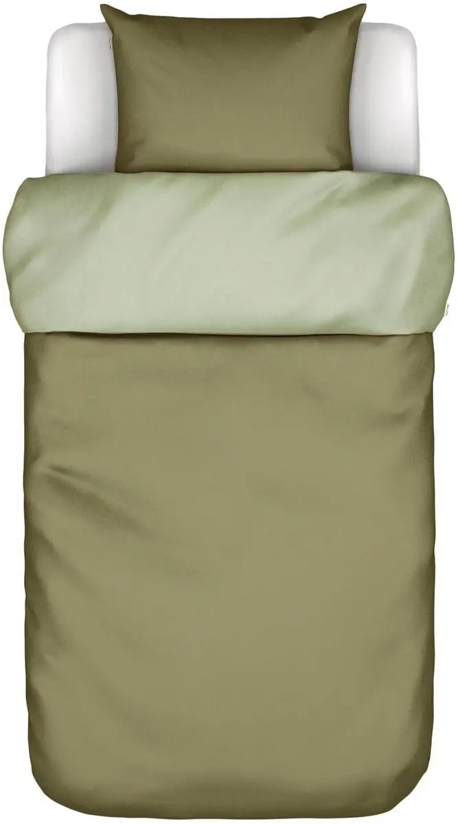 Marc O'Polo Erla Dekbedovertrek Biologisch Katoenperkal Mosgroen - Eenpersoons – 140x200/220 cm