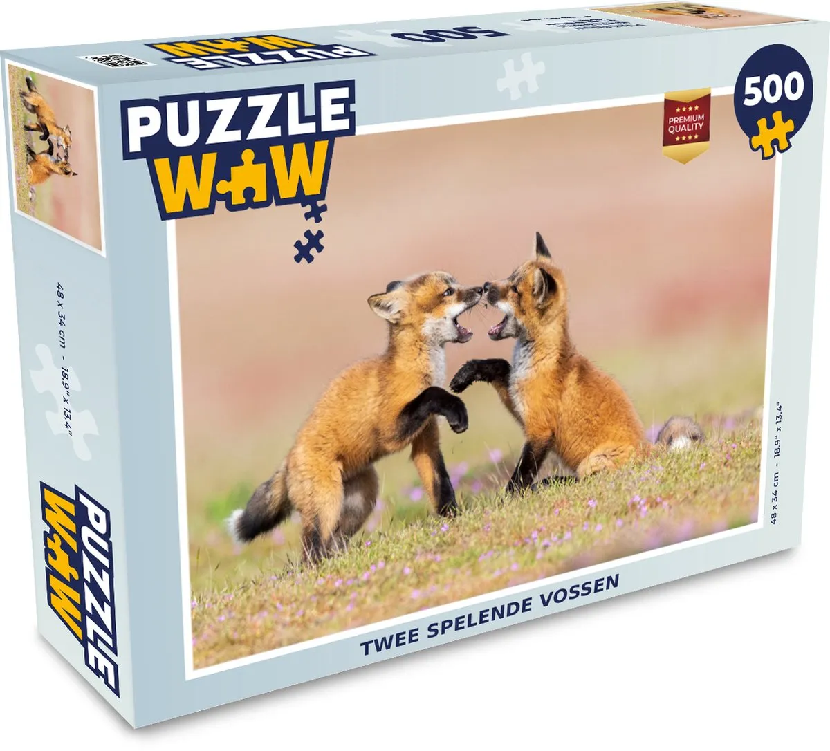 PuzzleWow Vossen Bloemen Portret Legpuzzel 500 Stuks