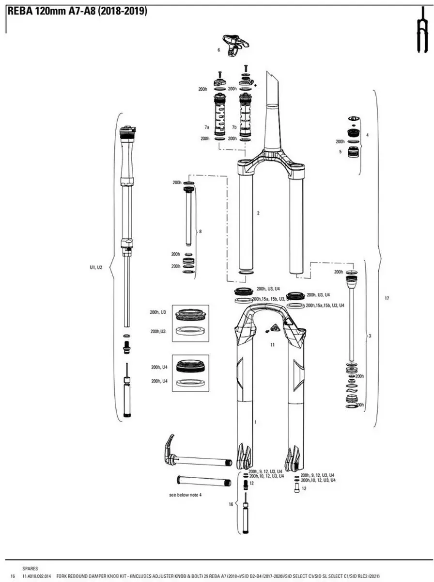 Rockshox Ondersteldemperknop Kit 29 Reba A7 Rood