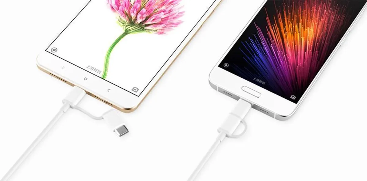 Xiaomi USB-C Micro USB 2in1 Opladerkabel 100cm - Wit