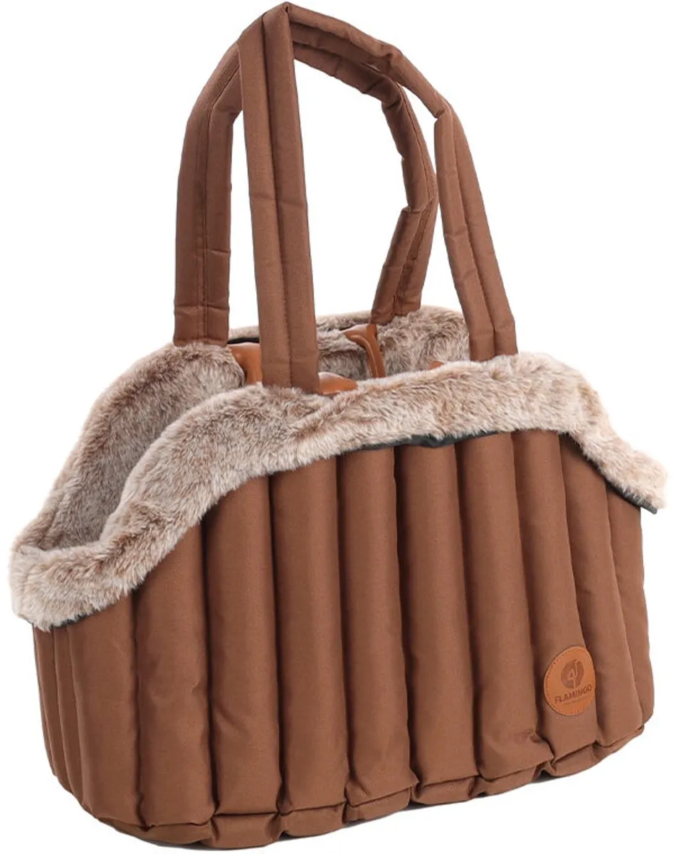 Flamingo Tuke Bruin Draagtas Hond & Kat L - 49x30x32cm