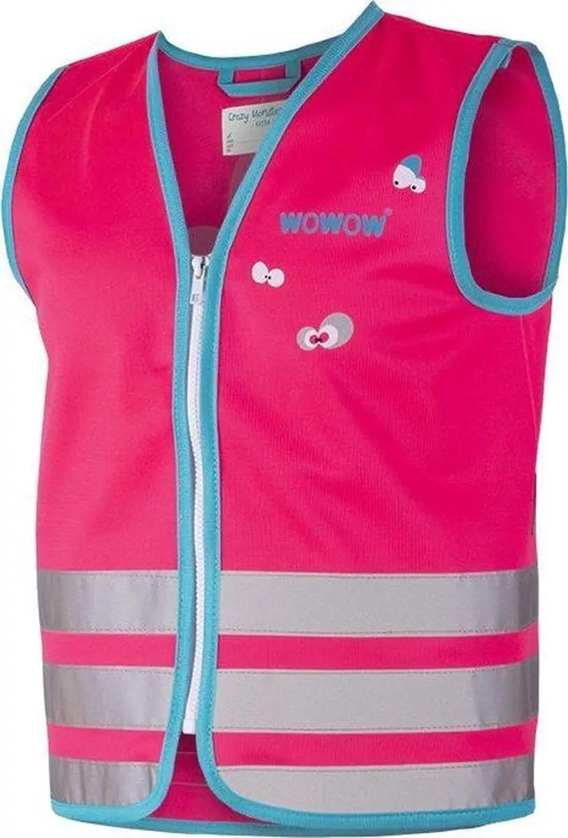 Wowow Veiligheidshesje kind Crazy Monster Roze Maat S