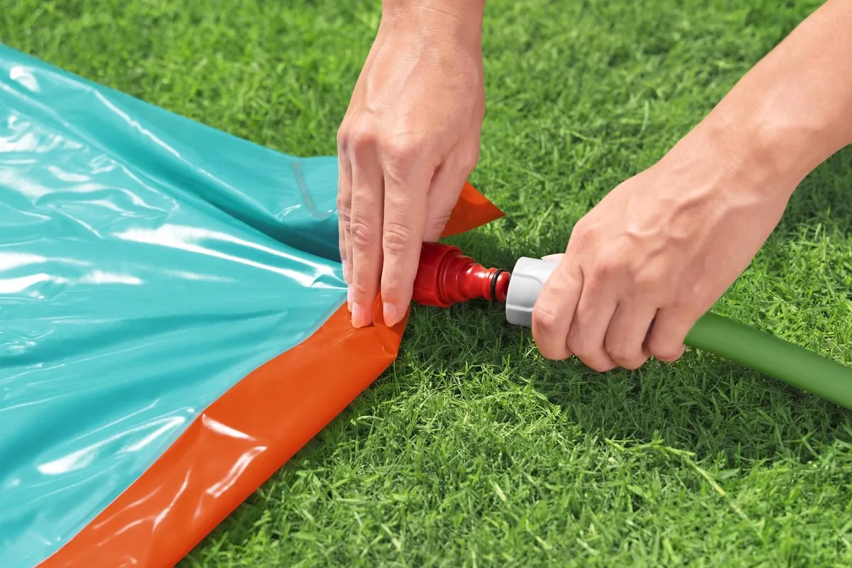 Bestway H2OGO! StompBlast Enkele Waterglijbaan 4,88m - Blauw/Oranje - afbeelding 3 van 6