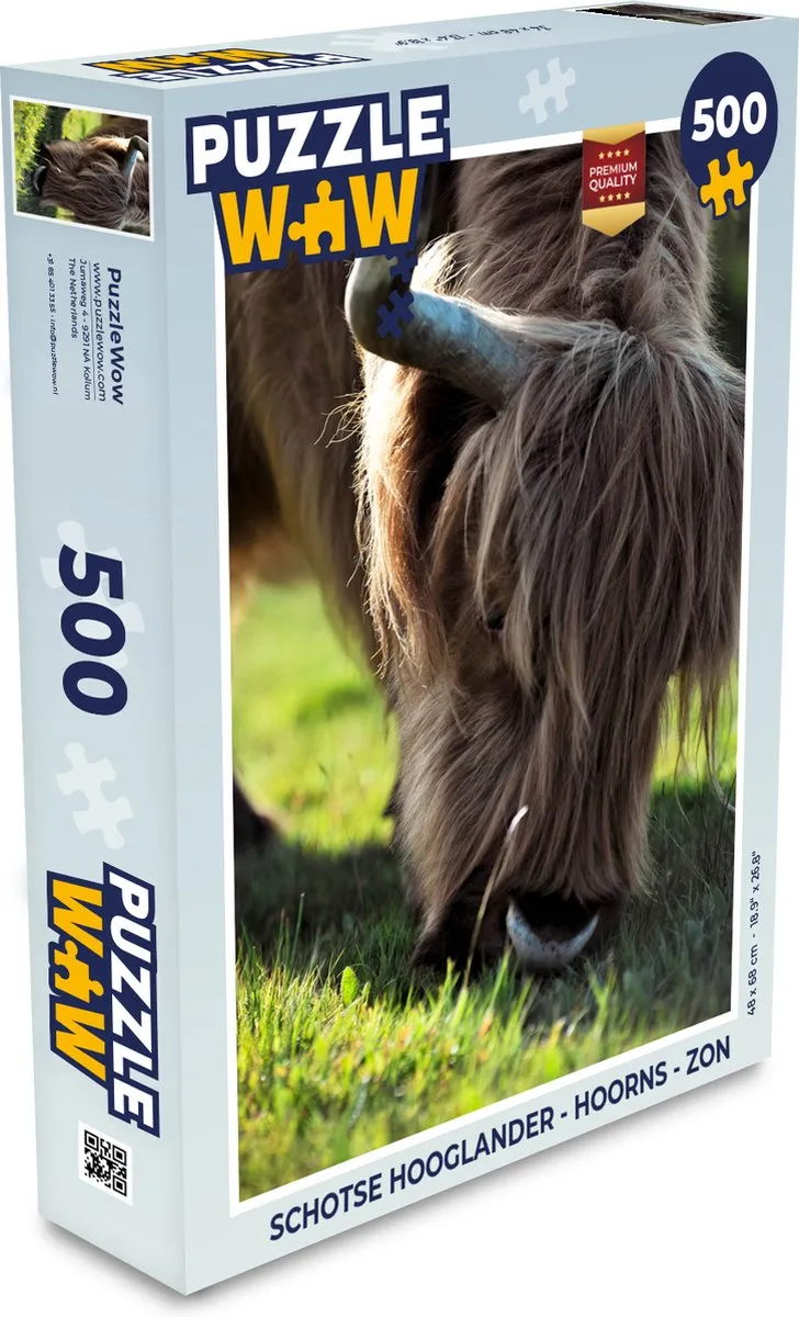PuzzleWow Schotse Hooglander Legpuzzel 500 Stuks