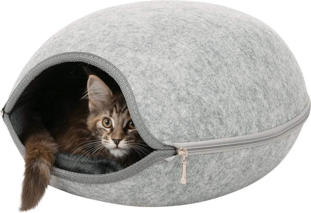 Trixie Kattenmand Relax Iglo Luna - Lichtgrijs 44x38x26cm - afbeelding 6 van 6