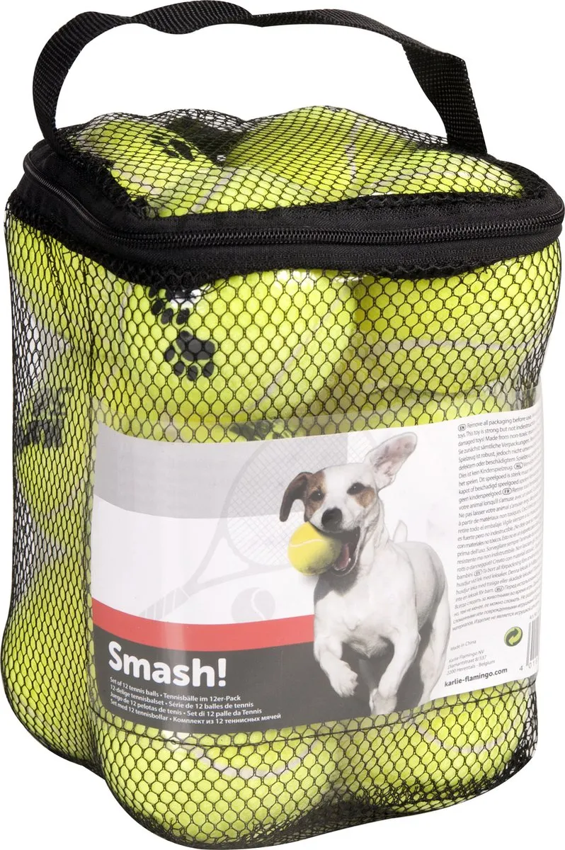 Flamingo Smash Tennisbal Geel - 12 Stuks - afbeelding 2 van 2