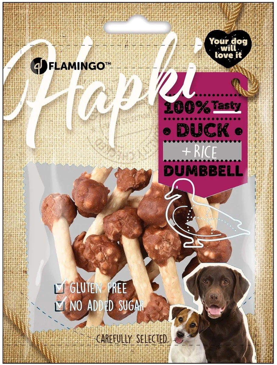 Flamingo Hapki Duck & Rice Snack Honden 150g