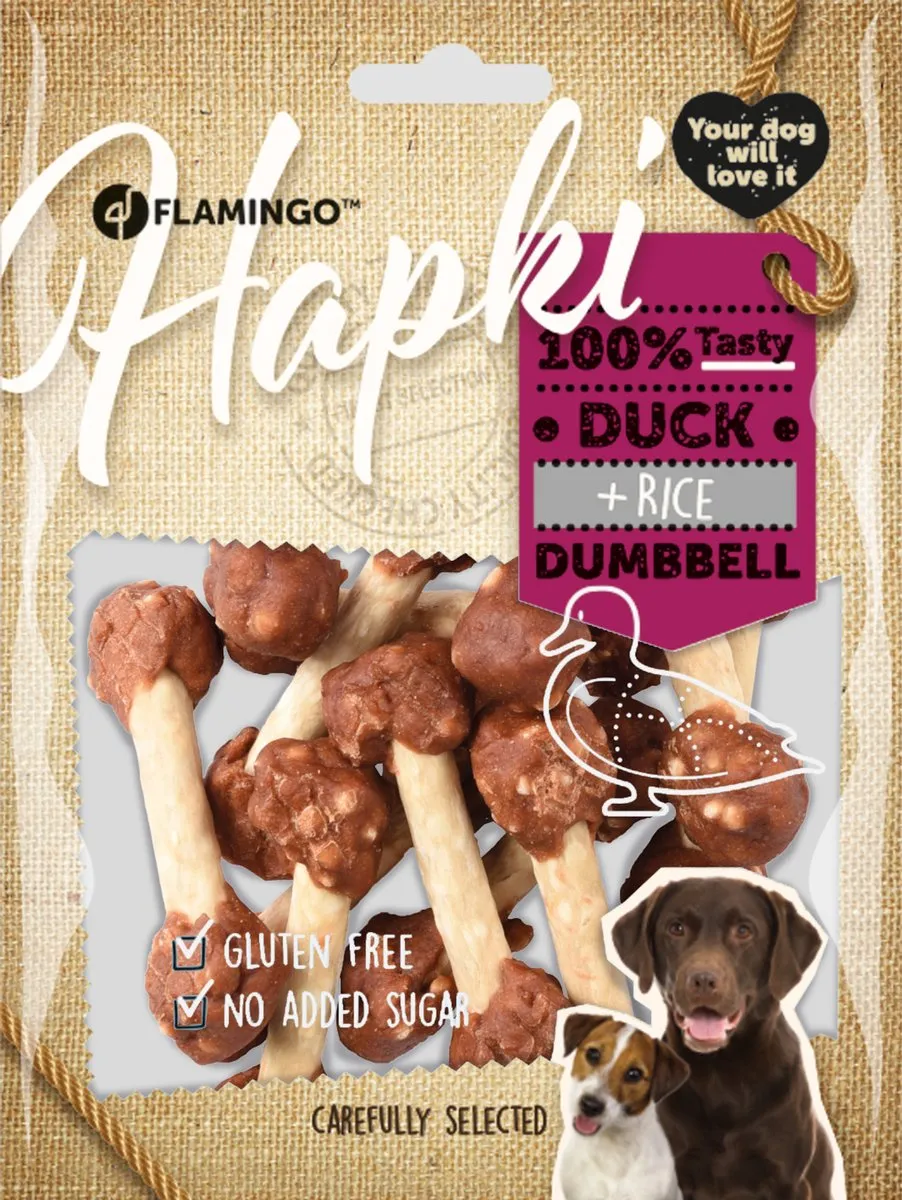 Flamingo Hapki Duck & Rice Snack Honden 150g