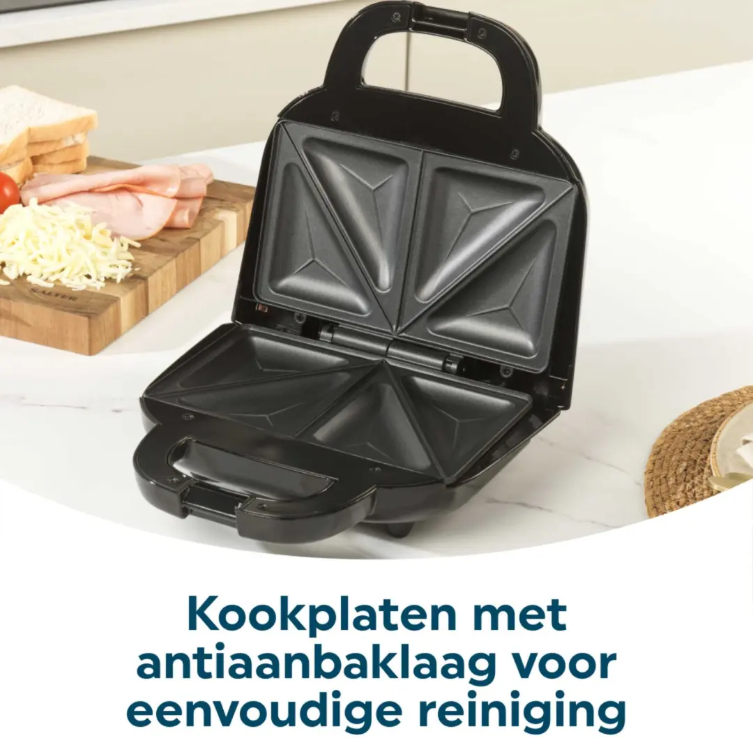 Salter Handtas Stijl Sandwich Toaster EK3677FVDE - Zwart - afbeelding 3 van 6