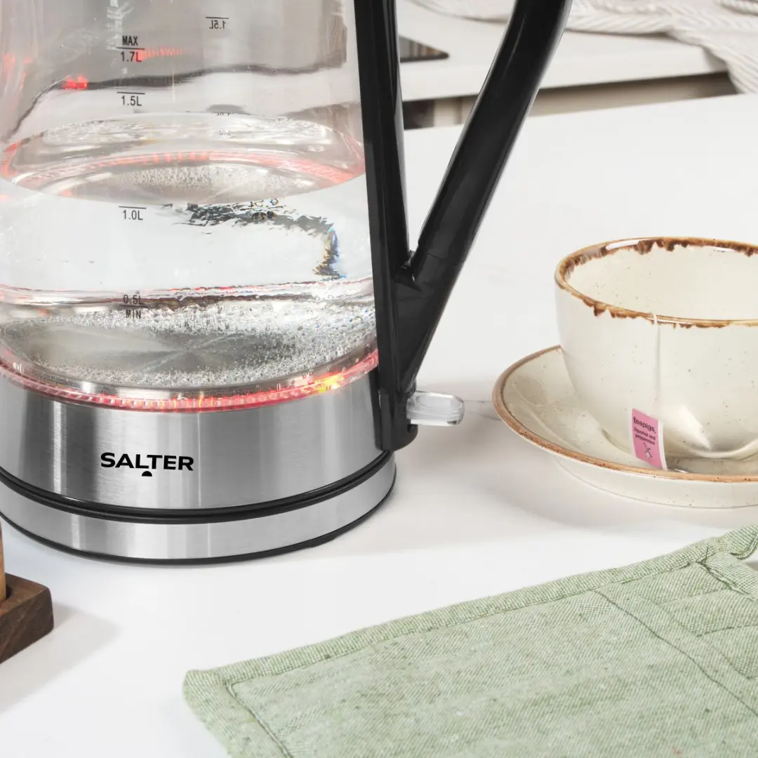 Salter EK5078SSFVDE Glaswaterkoker 1,7L - Zwart/Zilver - afbeelding 2 van 6