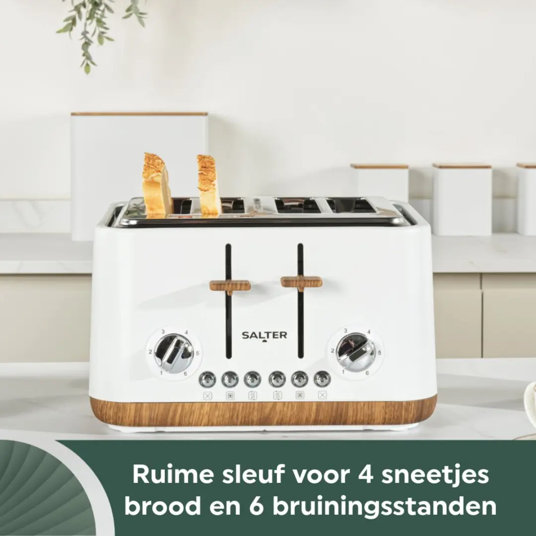 Salter Toronto 4-scheibentoaster Wit - afbeelding 2 van 6