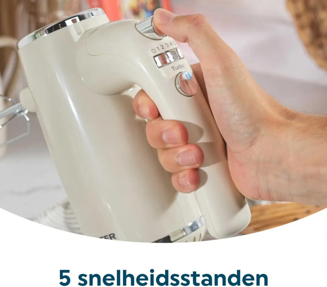Salter Retro Handmixer EK6685CRMVDE - 400W - Crème - afbeelding 4 van 6