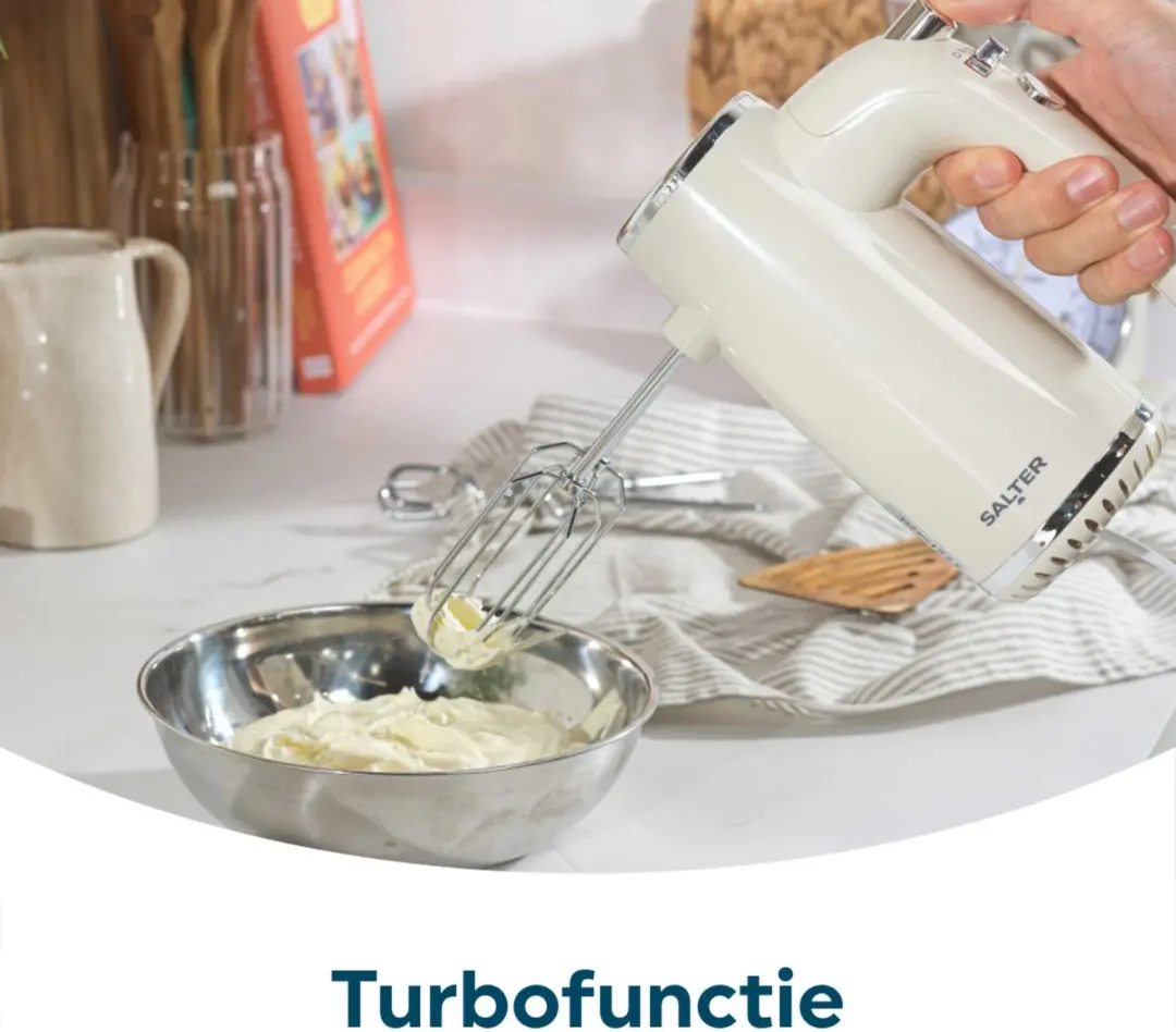Salter Retro Handmixer EK6685CRMVDE - 400W - Crème - afbeelding 3 van 6