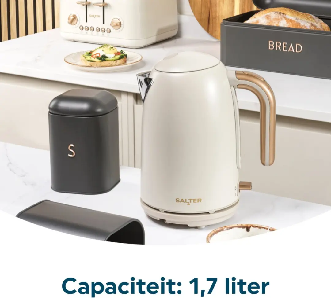 Salter Pebble Waterkoker 3000W 1,7L Beige - afbeelding 2 van 6