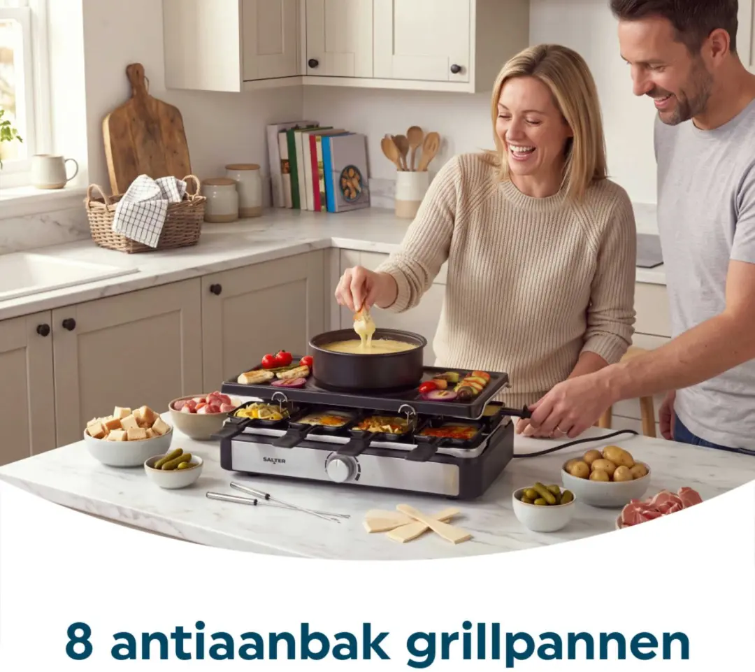 Salter EK4513VDE Raclette Grill & Fondue - 8 personen - afbeelding 2 van 6