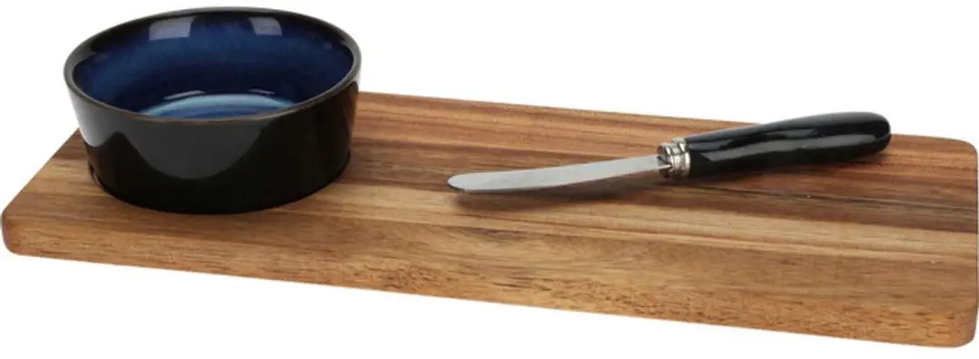 Excellent Houseware serveerplank met schaaltje en mes