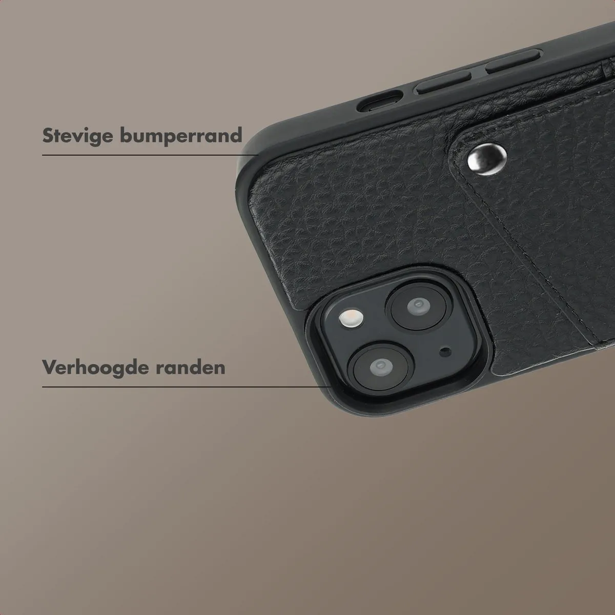 Selencia Hoesje iPhone 13/14 Backcover Pashouder - Zwart