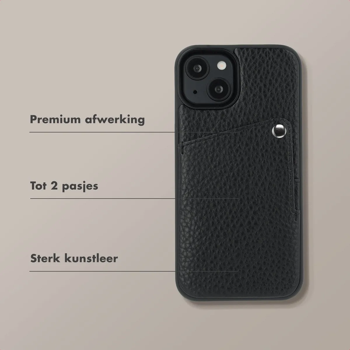 Selencia Hoesje iPhone 13/14 Backcover Pashouder - Zwart