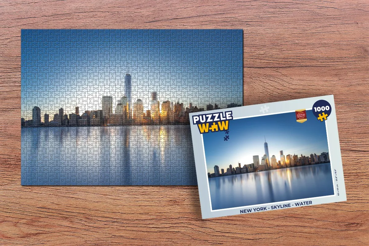 PuzzleWow New York Skyline Water Legpuzzel 1000 Stuks - Multicolor
