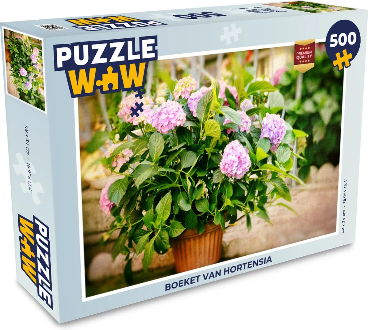 PuzzleWow Boeket van Hortensia Legpuzzel 500 Stuks