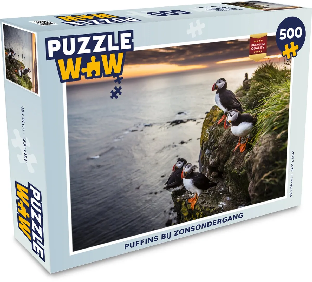PuzzleWow Puzzel Puffins bij zonsondergang