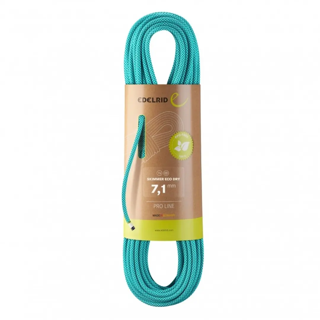 Edelrid Skimmer 7.1 Eco Dry Ultralicht en dun dubbeltouw 30 meter turquoise