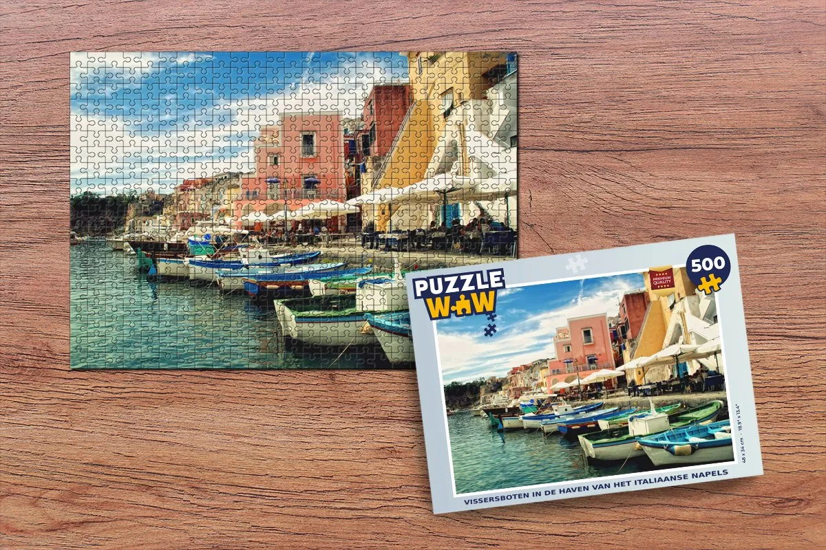 PuzzleWow Boot Legpuzzel 500 Stuks - Italië - Multicolor