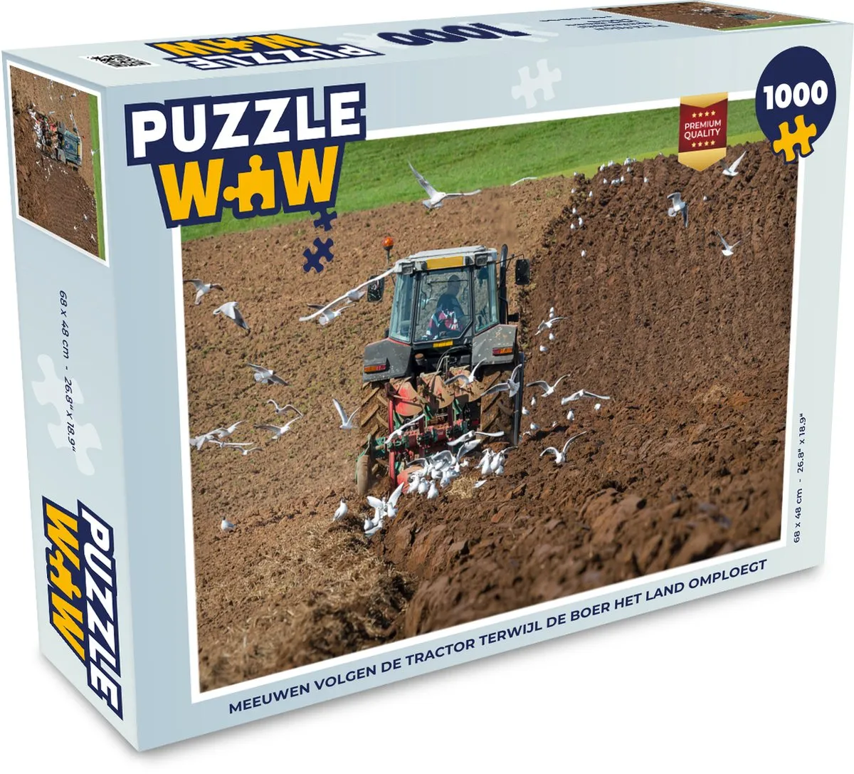 PuzzleWow Legpuzzel Meeuwen op de tractor 1000 Stuks - Multicolor