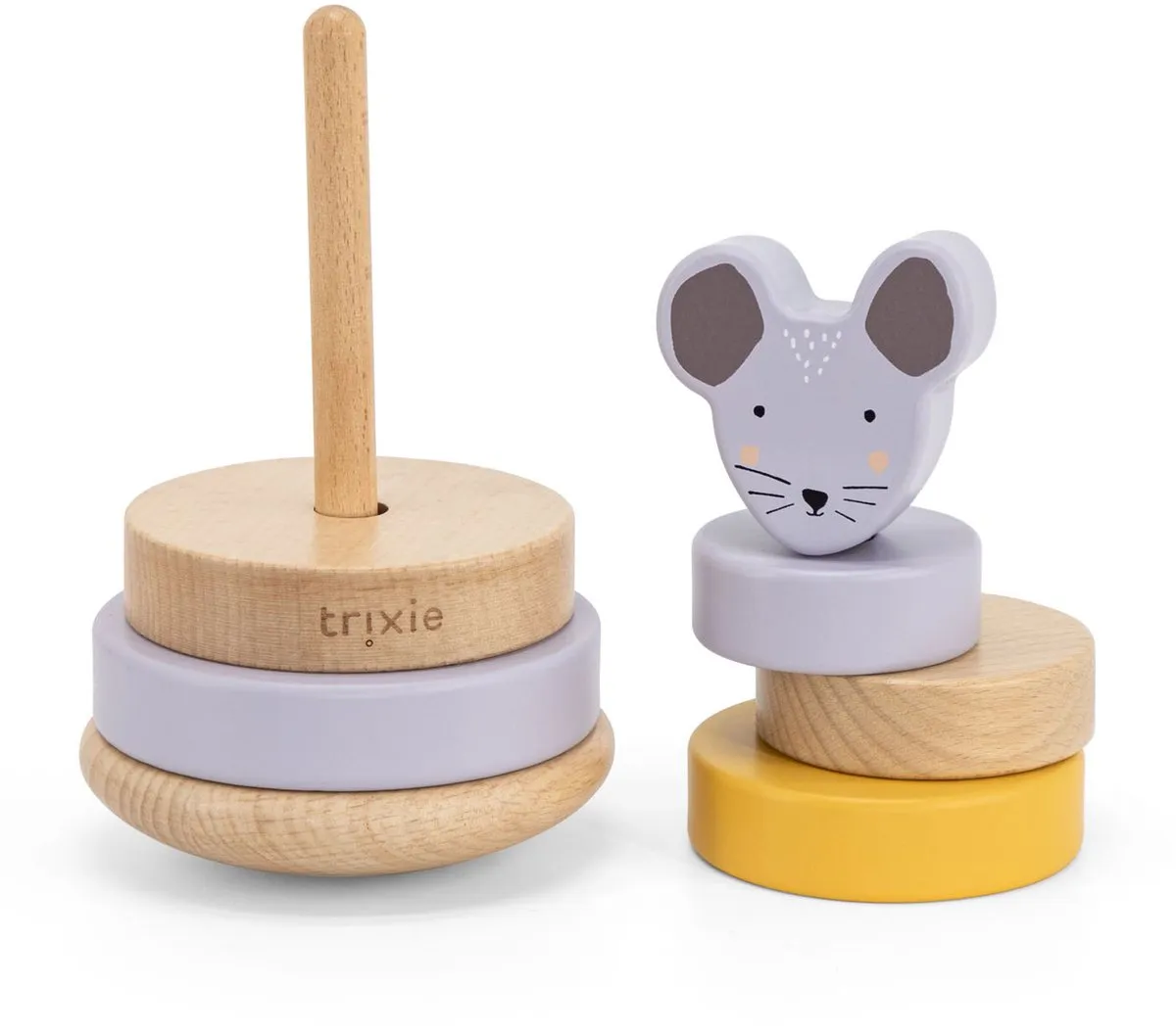 Trixie Houten Stapeltoren Mrs. Mouse - Educatief Speelgoed - Multicolor