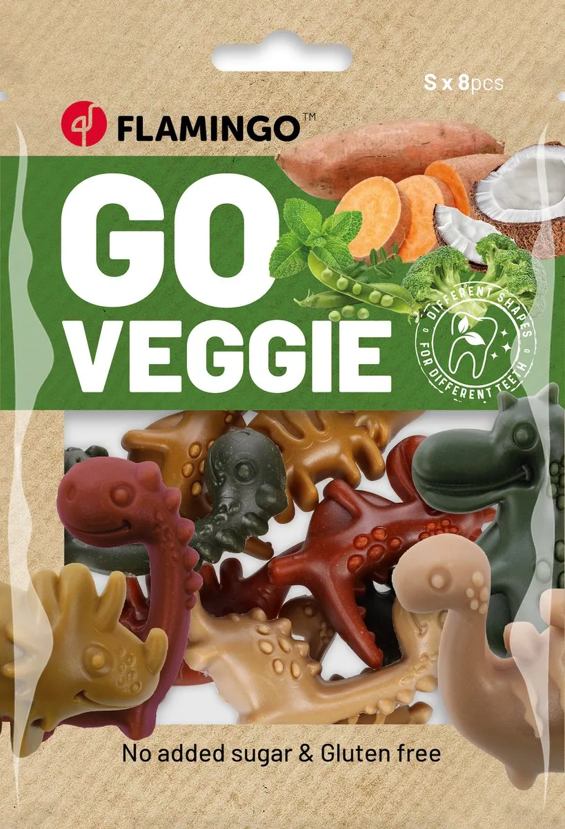 Flamingo Veggie Dino Hondensnack S - 8 Stuks 120g