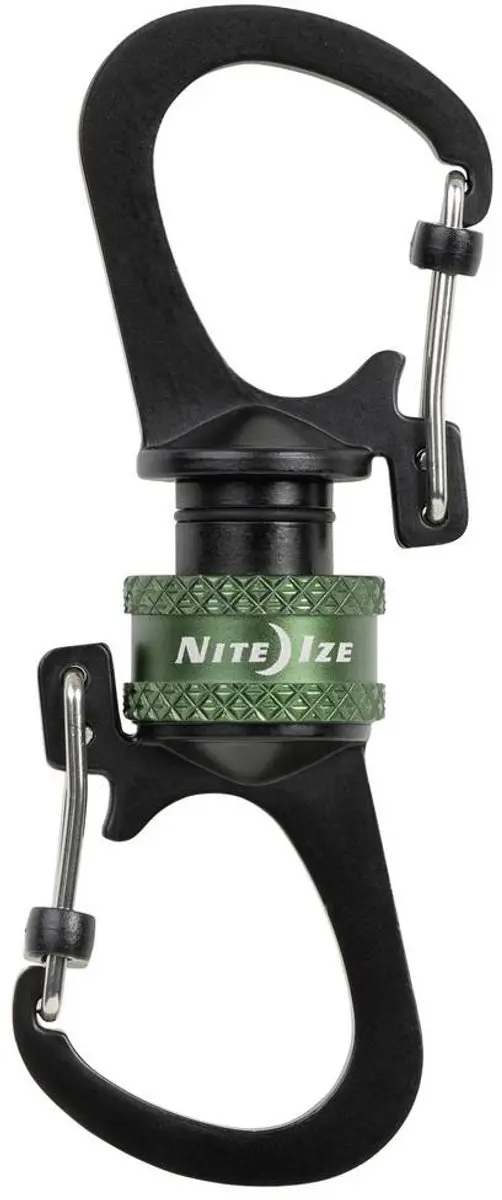 Nite Ize SlideLock 360° Magnetisch Locking Karabijnhaak - Olive - afbeelding 6 van 6