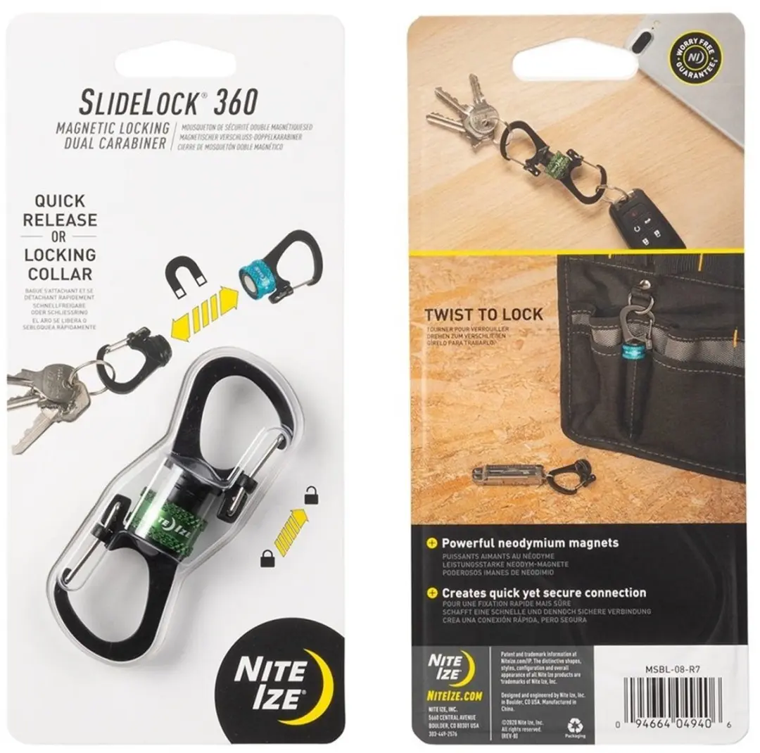 Nite Ize SlideLock 360° Magnetisch Locking Karabijnhaak