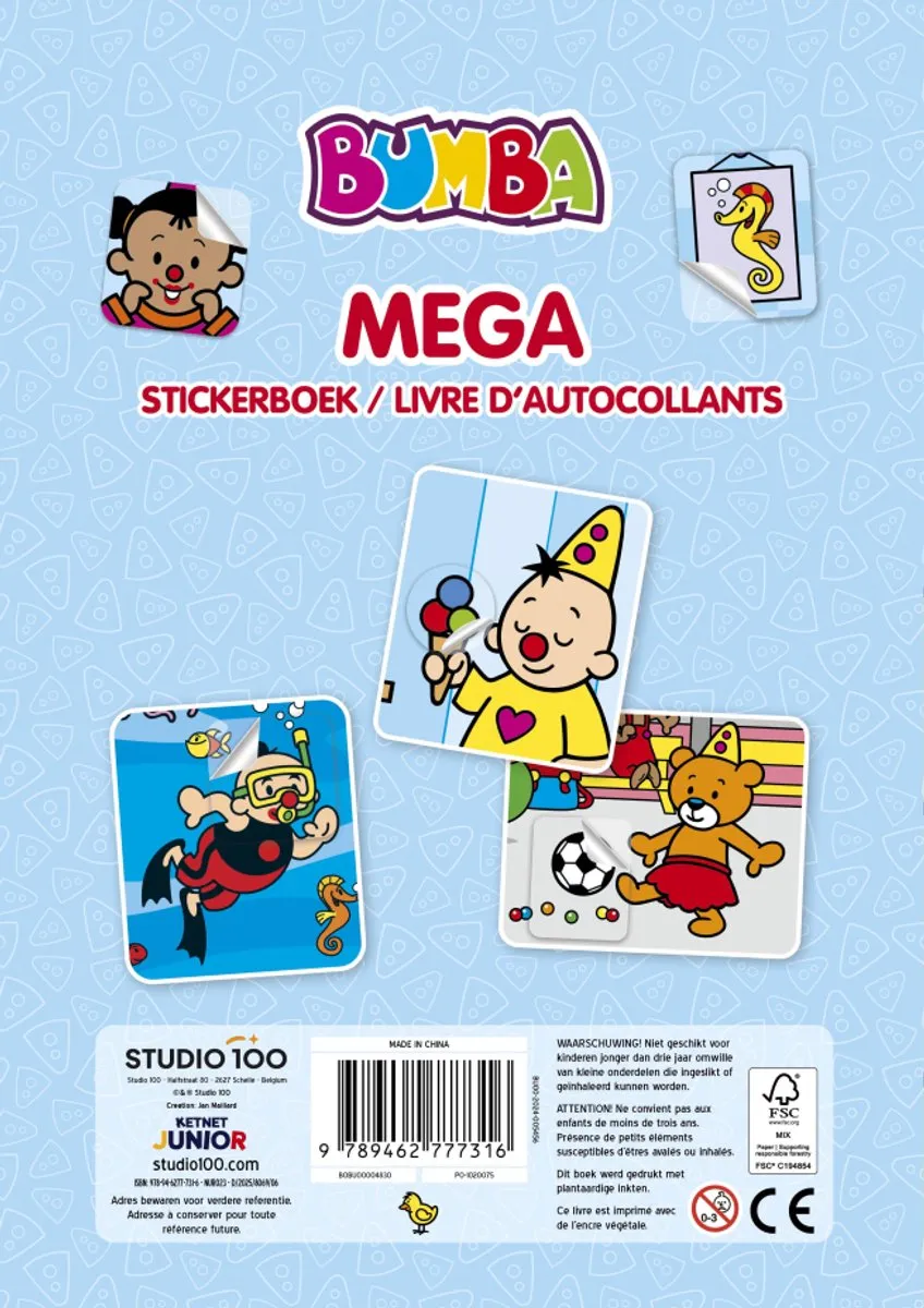 Studio 100 Bumba Mega Stickerboek BOBU00004830
