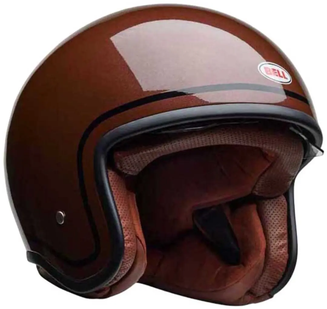 Bell TX501 Classic Donkerbruin Zwart Jethelm - Helm - afbeelding 4 van 5