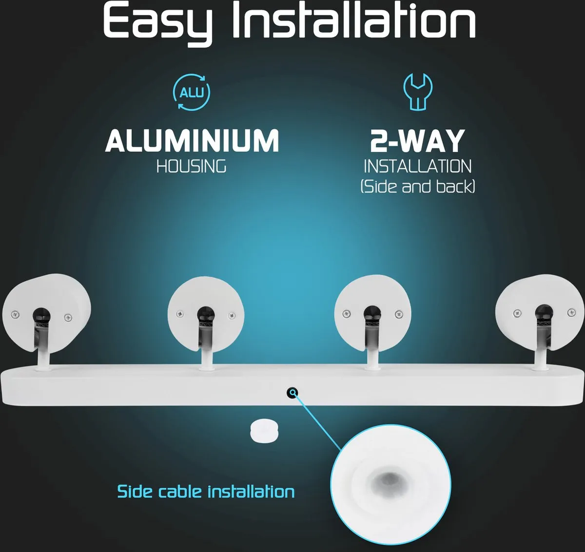 Ledvion LED Plafondspot 4-lichts GU10 Wit