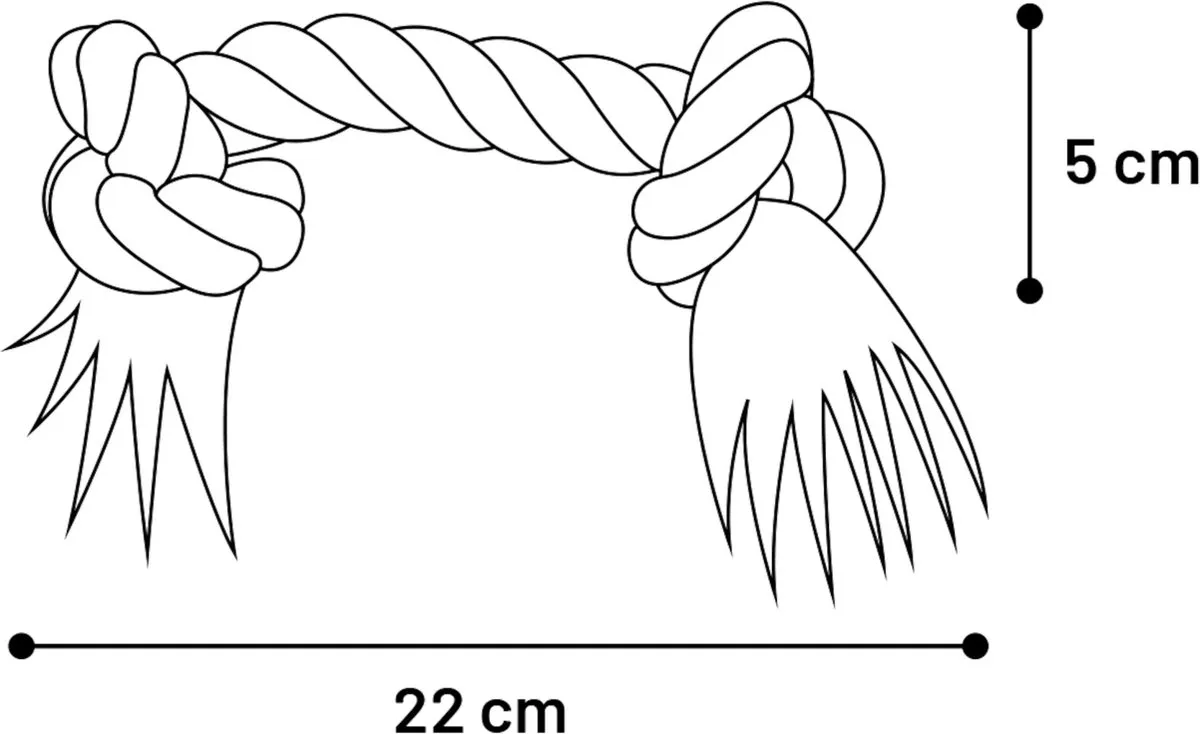 Flamingo Cotton Flos Jack Hondenspeelgoed - Wit S - afbeelding 3 van 4