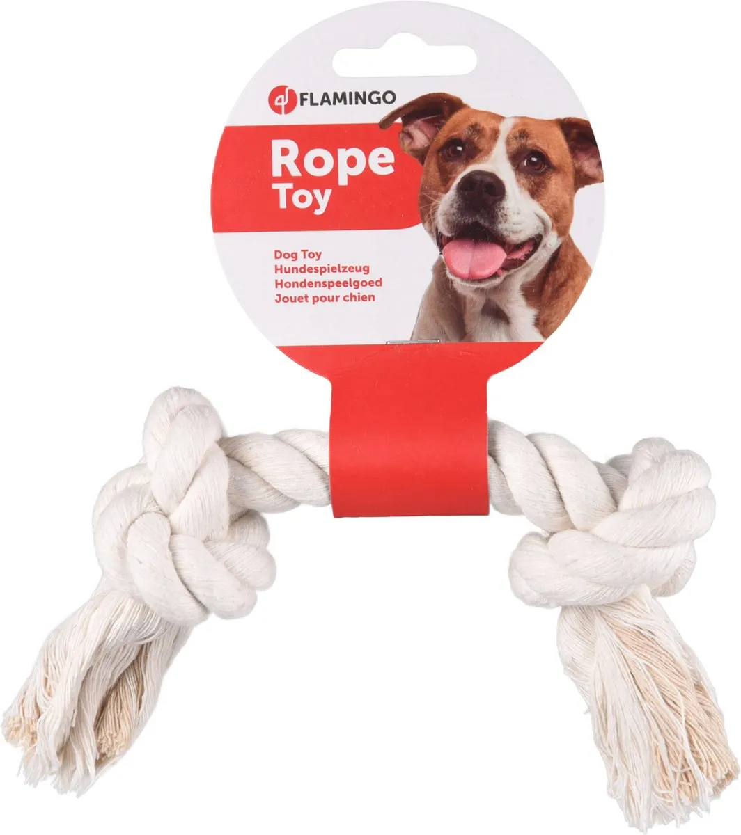 Flamingo Cotton Flos Jack Hondenspeelgoed - Wit S - afbeelding 2 van 4