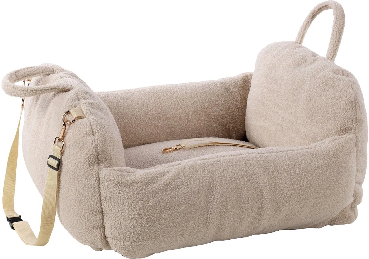Flamingo Clifford Autostoel Hond Beige 60x60x33cm