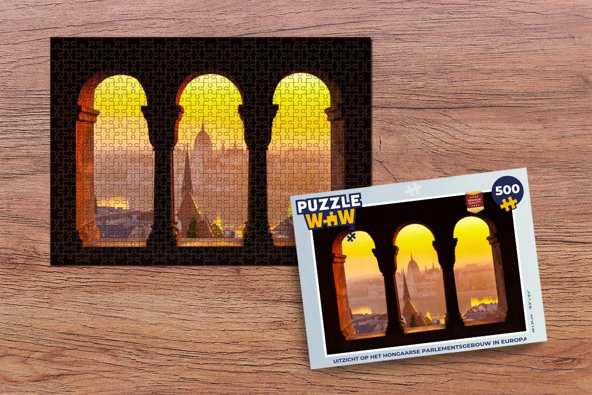 PuzzleWow Hongaars Parlement 500 Stuks Legpuzzel - Multicolor
