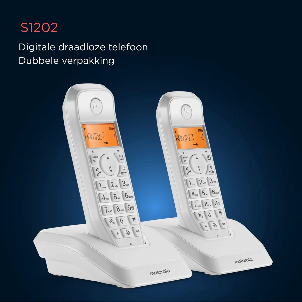 Motorola S1202 Telefoon - 2 Handsets Wit